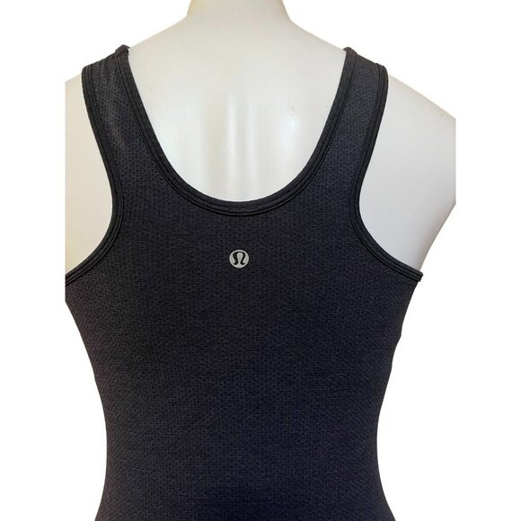 Lululemon Rib Knit Racerback Tank Top Dark Gray Side Vents Extra Long Women's 6 - Picture 2 of 11